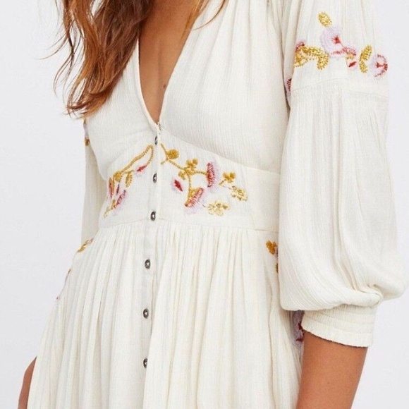 We The Free Cream Floral Midi Dress - Picture 3 of 11